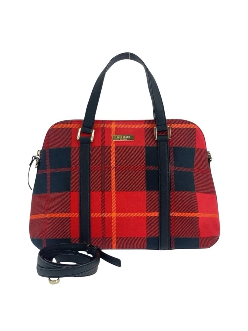 Last Price‼️RARE NWOT Kate Spade Plaid Canvas/Leather Crossbody Purse